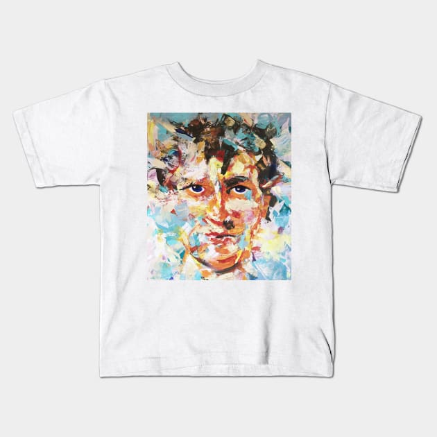 Colorful Face, Man, Painting Kids T-Shirt by NJORDUR